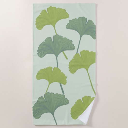 Ginkgo Leaves Customizable Background Colors  Strandlaken (Voorkant)