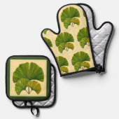 Ginkgo Leaves Ovenwant & Pannenlap Set (Voorkant / Achterkant)