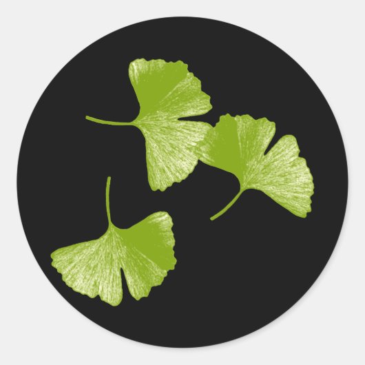 Ginkgo Leaves Ronde Sticker (Voorkant)
