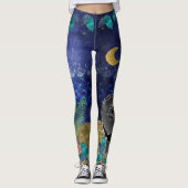 GINKGO leggings van de hemelzee met zwarte chow (Voorkant)