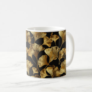 Ginkgo Naadloos Bladpatroon Koffiemok