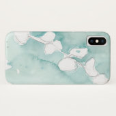 Ginkgo op Dusty Blauwgroen - Wit Case-Mate iPhone Case (Achterkant (horizontaal))