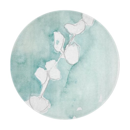 Ginkgo op Dusty Blauwgroen - Wit Snijplank (Voorkant)