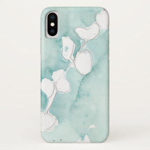 Ginkgo op stoffig teal - Wit iPhone X Hoesje