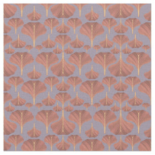  Ginkgo Paars Floral Pattern Stof