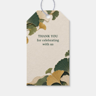 Ginkgo Paper Groen Botanisch Trouwgeschenk Cadeaulabel