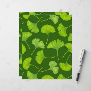 Ginkgo patroon op donkergroen