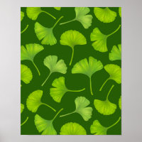 Ginkgo patroon op donkergroen