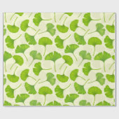 Ginkgo patroon op wit cadeaupapier (Vlak)