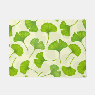 Ginkgo patroon op wit deurmat
