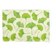 Ginkgo patroon op wit kussensloop (Voorkant-Links)