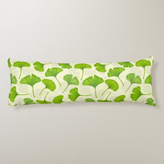 Ginkgo patroon op wit lichaamskussen (Achterkant)