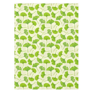 Ginkgo patroon op wit tafelkleed