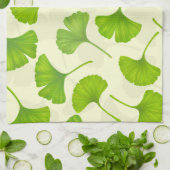 Ginkgo patroon op wit theedoek (Gevouwen)