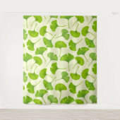 Ginkgo patroon op wit wandkleed (Voorkant)