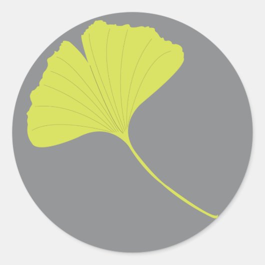 Ginkgo-Sticker Ronde Sticker (Voorkant)