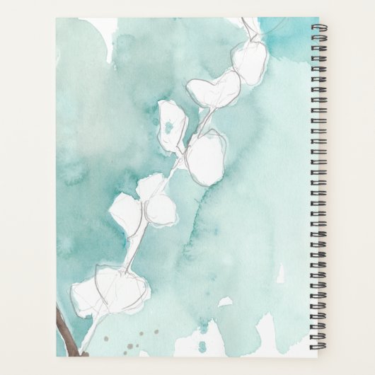 Ginkgo sur Dusty Turquoise - Blanc (Dos)