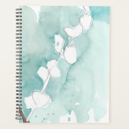 Ginkgo sur Dusty Turquoise - Blanc (Devant)