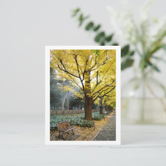 Ginkgo Trees: Meiji Jingu Gaien, Tokio Briefkaart (Staand voorkant)