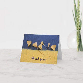 Ginkgo vertrekt op handgemaakt papier bedankkaart