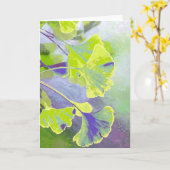Ginkgo Watercolor Note Card Kaart (Gele Bloem)