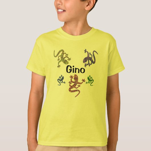 Gino Salamander Kinderen T-Shirt - 2 Sided Design (Voorkant)