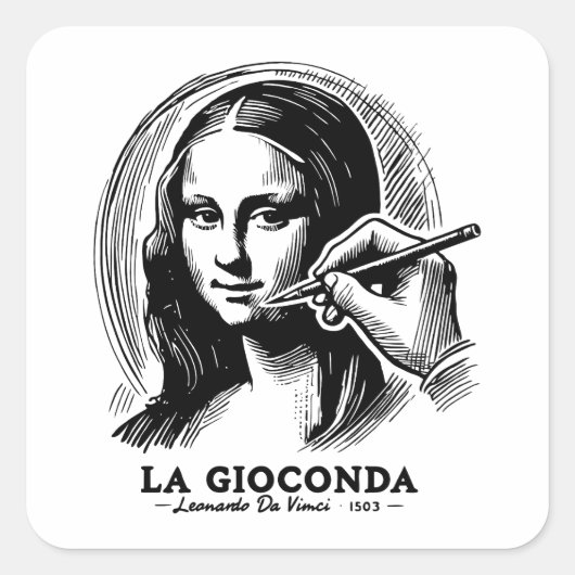 Gioconda Vierkante Sticker (Voorkant)