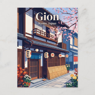 Gion Japan -> Gion is een wijk in Kyoto, Japan, di Briefkaart