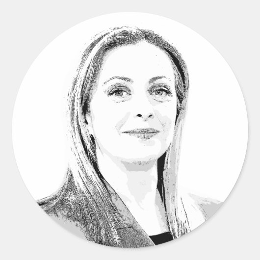 Giorgia Meloni Ronde Sticker (Voorkant)