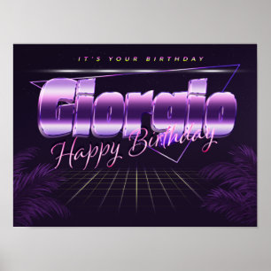 Giorgio Name Vorname lila retro Poster Geburtstag