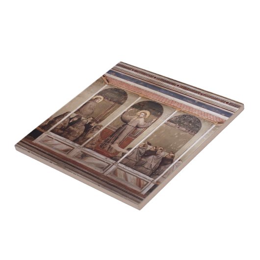 Giotto:St. Francis verschijnt in Arles in St. Anth Tegeltje (Zijkant)