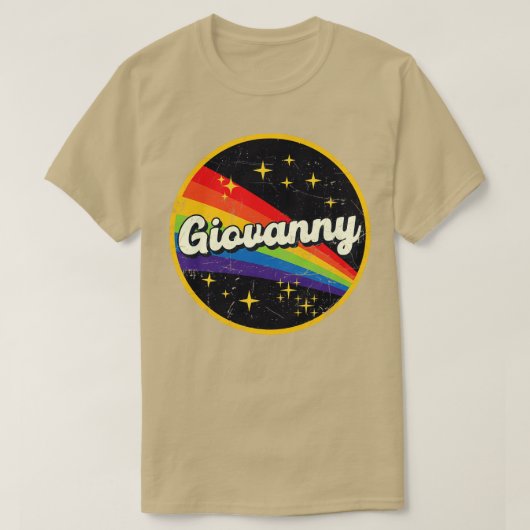 Giovanny regenboog in ruimte grungeStyle T-shirt (Design voorkant)