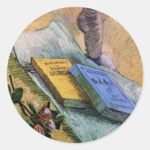 Gipsen beeldje Roos en romans Vincent van Gogh Ronde Sticker