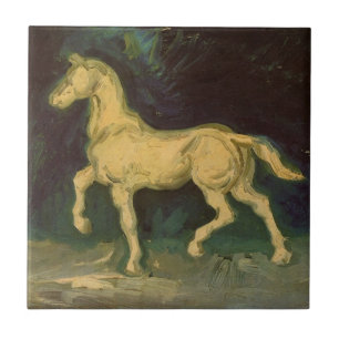 Gipsen beeldje van een paard door Vincent van Gogh Tegeltje