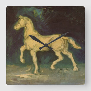 Gipsen beeldje van een paard door Vincent van Gogh Vierkante Klok