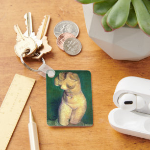Gipsen beeldje van vrouwelijke torso door Vincent  Sleutelhanger