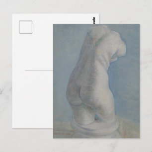 Gipsen torso van Van Gogh - Blauwe Klassieke Kunst Briefkaart
