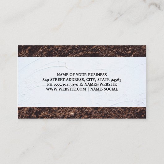 gipsmuur | grond | gebouw visitekaartje (Achterkant)