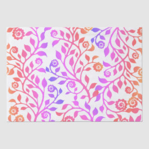 Gipsy Swirly Flowers Pattern Holographic Pink Tissuepapier