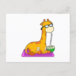 Giraf met Kokosnoot Briefkaart
