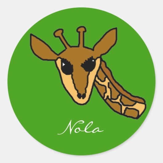 giraf, Nola Ronde Sticker (Voorkant)