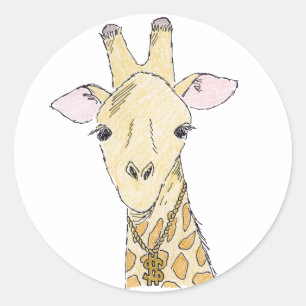 giraf ronde sticker