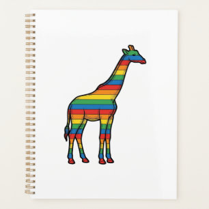 Girafe Arc-en-Ciel Gravure Vintage Vector Design_1