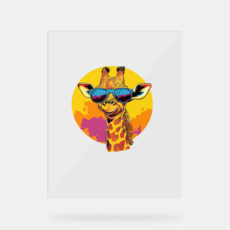 Girafe Avec Lunettes de soleil Retro Sunset Vibe
