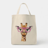 Girafe avec Sac fourre-tout de lunettes roses (Dos)