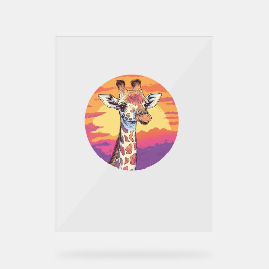 Girafe Avec Sunset Safari Vibes Art (Recto)