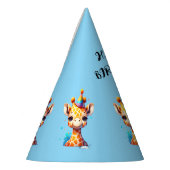 Girafe bébé avec chapeau de fête d'anniversaire bl (Gauche)
