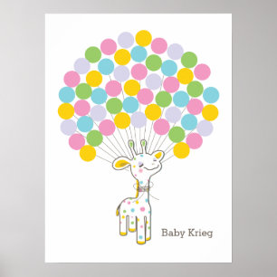 Girafe Bébé Impression de livre d'or pour Baby S