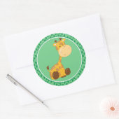 Girafe | Bébé Safari Animaux Sticker rond (Enveloppe)