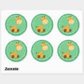 Girafe | Bébé Safari Animaux Sticker rond (Feuille)